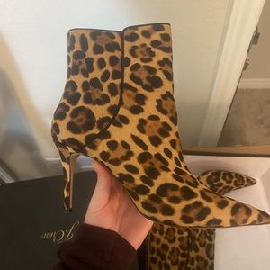 JCREW pony hair, leopard hair booties